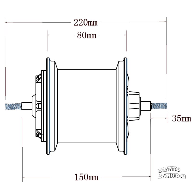 LONNYO Motor 10 Inch Vacuum Wide Tire Hub Motor 主图4.jpg