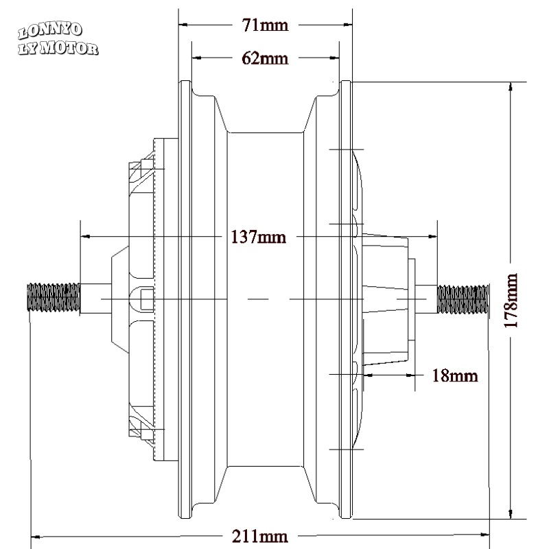 LONNYO Motor 11 Inch Vacuum Tire Hub Motor 主图4.jpg