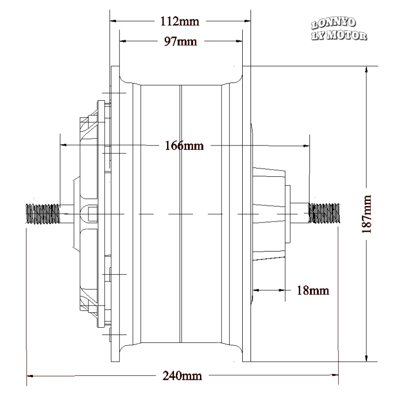 LONNYO Motor 13 Inch Wide Tire Split Hub Motor 主图4.jpg