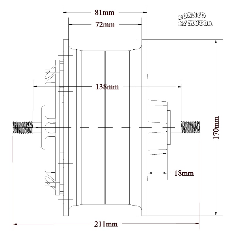LONNYO Motor 10 Inch Split Wide Tire Hub Motor 主图5.jpg