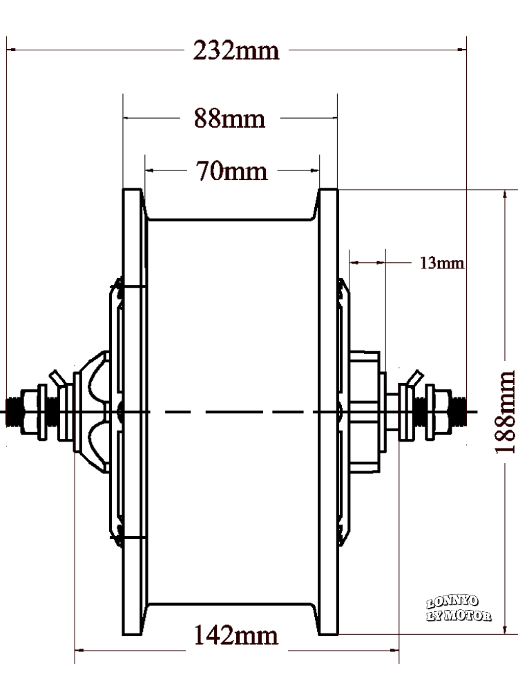 LONNYO Motor 11 Inch 75/80mm Magnet Split Hub Motor 主图5.jpg