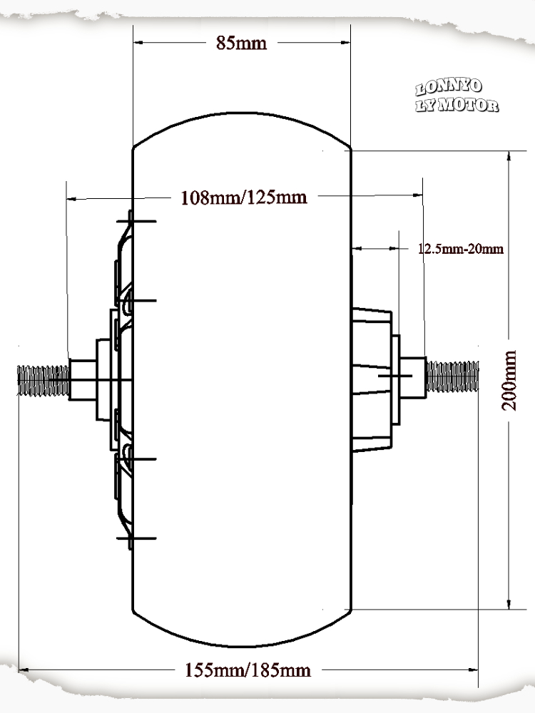 LONNYO Motor 8 Inch Solid Wide Tire Hub Motor 主图5.jpg